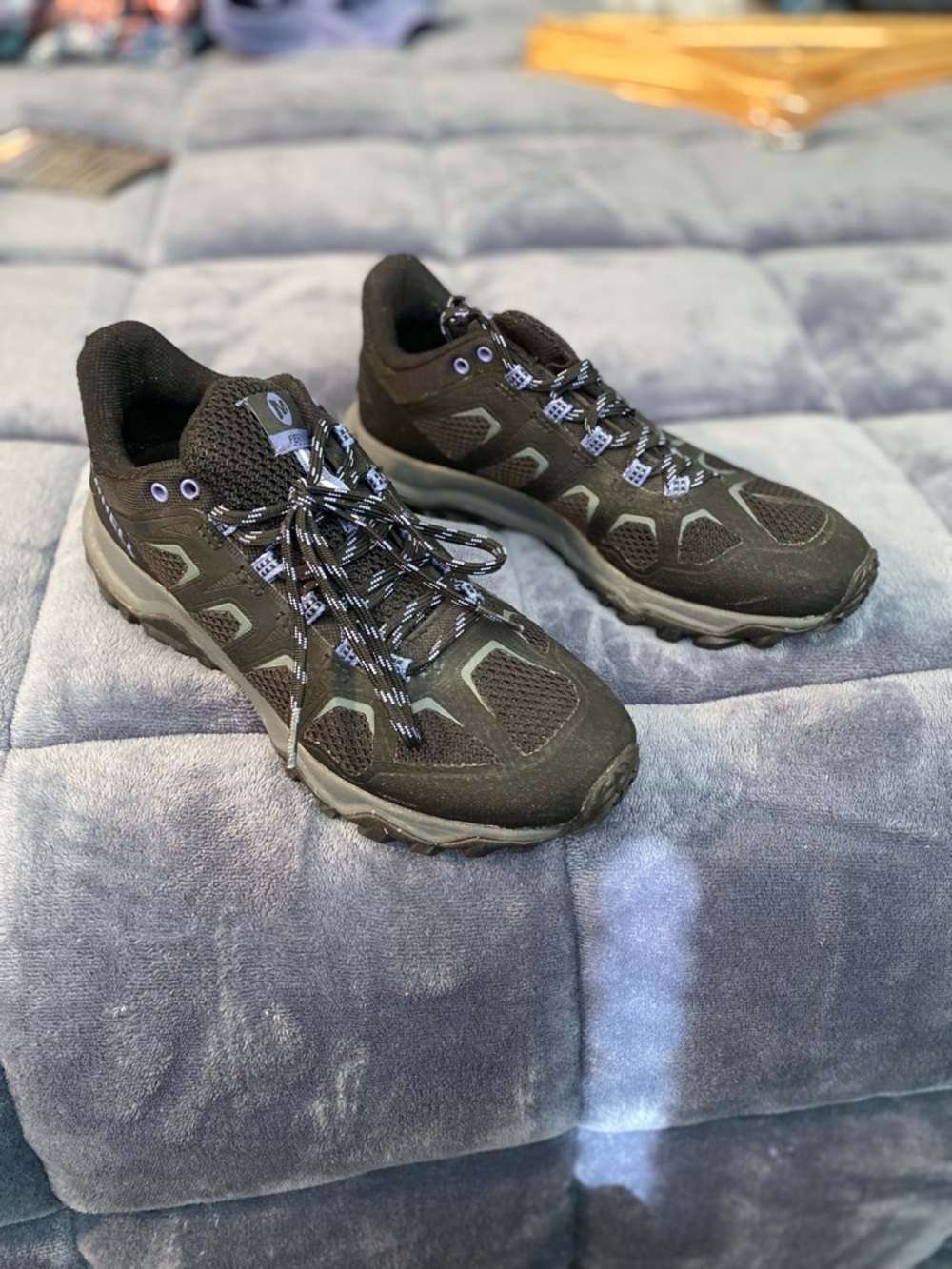 Women's Black Athletic Trail Sneakers with Subtle Gray Accents